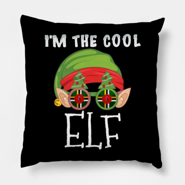 Christmas  I'm The Cool Dominican Elf - Gift for Dominican From Dominica Pillow by Country Flags