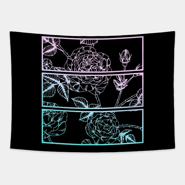 Pastel Goth Flower Emo Aesthetic Clothes Rose Tapestry by wbdesignz