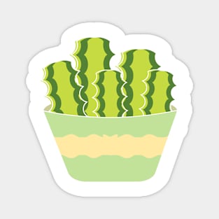 Cute green cactus in a pot Magnet