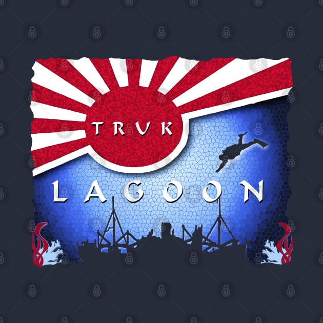 Truk Lagoon Wreck Dive WWII Japan Flag Scuba Diving Gifts by TeeCreations