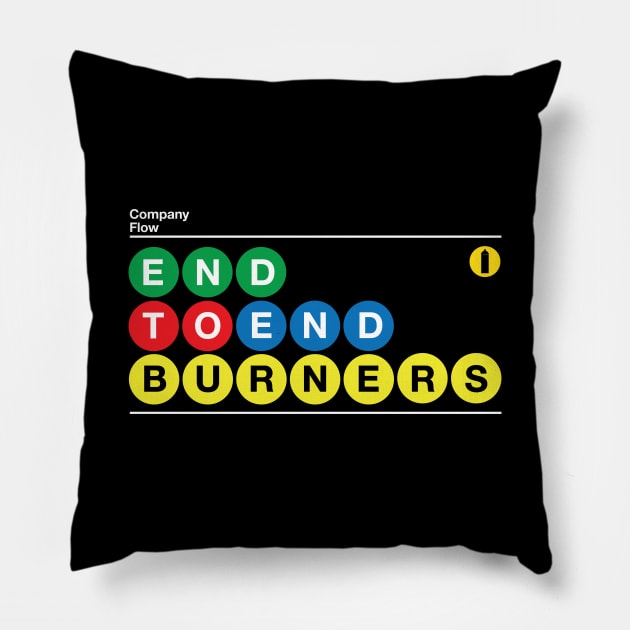 End to End Burners Pillow by nycsubwaystyles