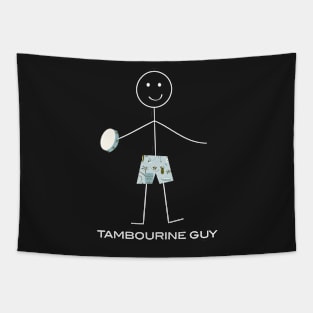 Funny Mens Tambourine Design Tapestry