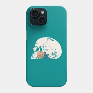 Vintage Skull with Orange Rose Phone Case