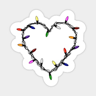 Christmas Lights Heart Magnet