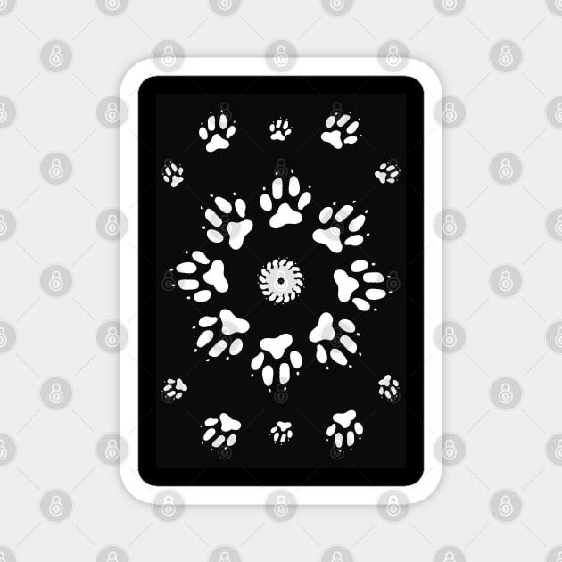 Black and White Dog Paws Magnet by KRitters