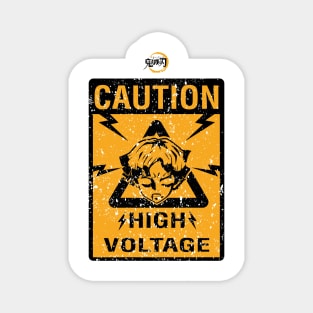 DEMON SLAYER SEASON 2: CAUTION HIGH VOLTAGE (GRUNGE STYLE) Magnet