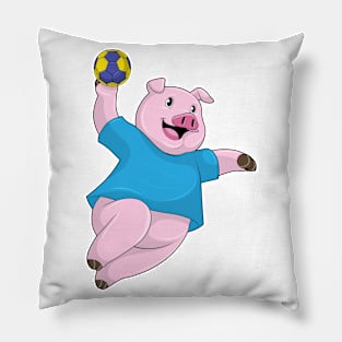 Pig as Handball player with Handball Pillow
