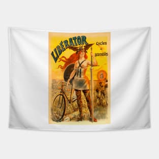 Liberator Cycles and Automobiles - Vintage Advertising Poster Design Tapestry