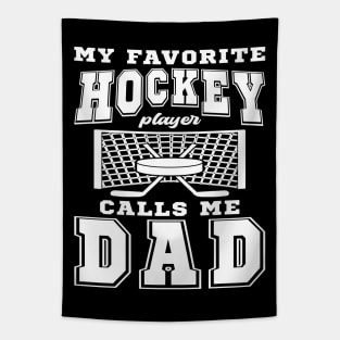 My Favorite Hockey Player Dad Parent Text Tapestry