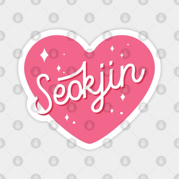 BTS Kim Seokjin name typography Magnet by Oricca