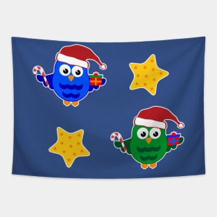 Christmas Owls Tapestry