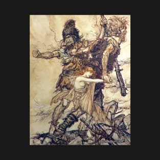 Fasolt Seizes Freya - Wagner's Ring Cycle - Arthur Rackham T-Shirt