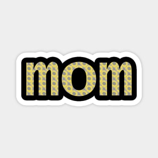 Yellow Mom Floral Art Typography Magnet