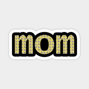 Yellow Mom Floral Art Typography Magnet