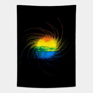 Abstract "Black Hole" Rainbow Design Tapestry