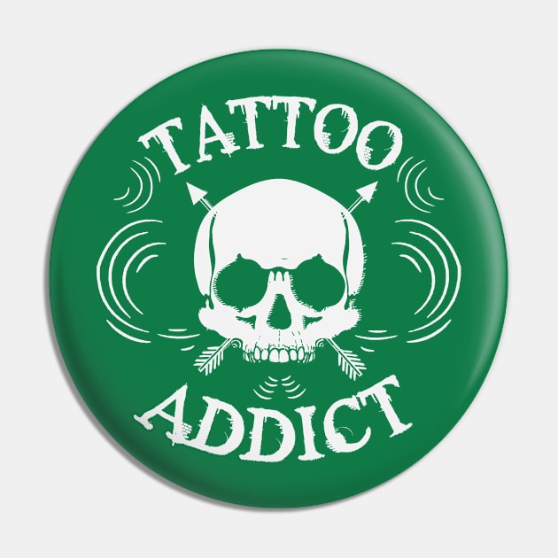 Tattoo Addict (white) Pin by nektarinchen