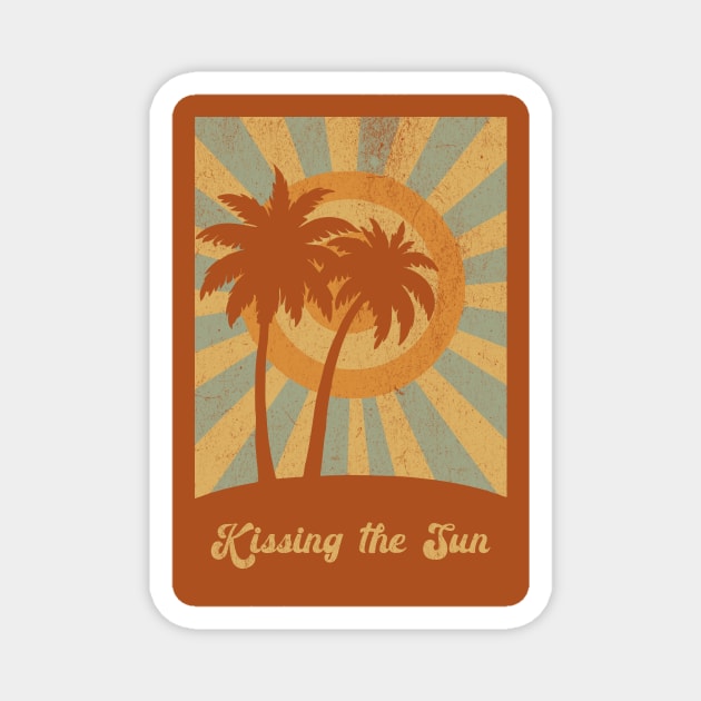 Palm Trees Kissing the Sun Magnet by DonWillisJrArt