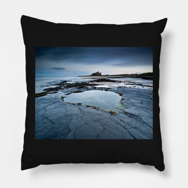 Bambrough Castle, Northumberland Pillow by davehudspeth