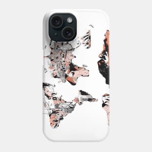 world map landmarks Phone Case