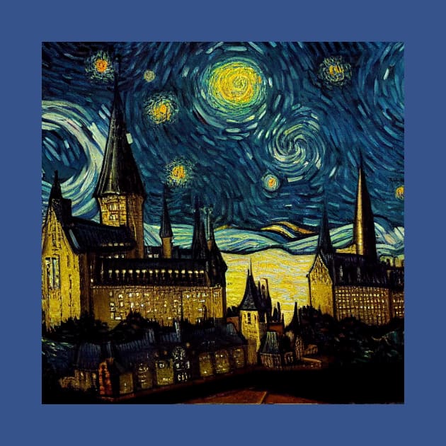 Starry Night Wizarding School Van Gogh by Grassroots Green