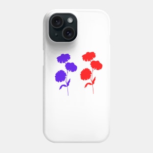 red blue flower texture Phone Case