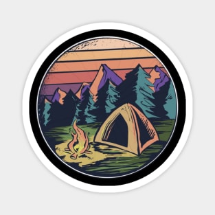 Happy Camper Camping Vintage Retro Magnet