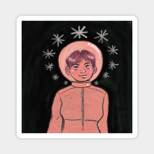 Pink Space Girl Magnet