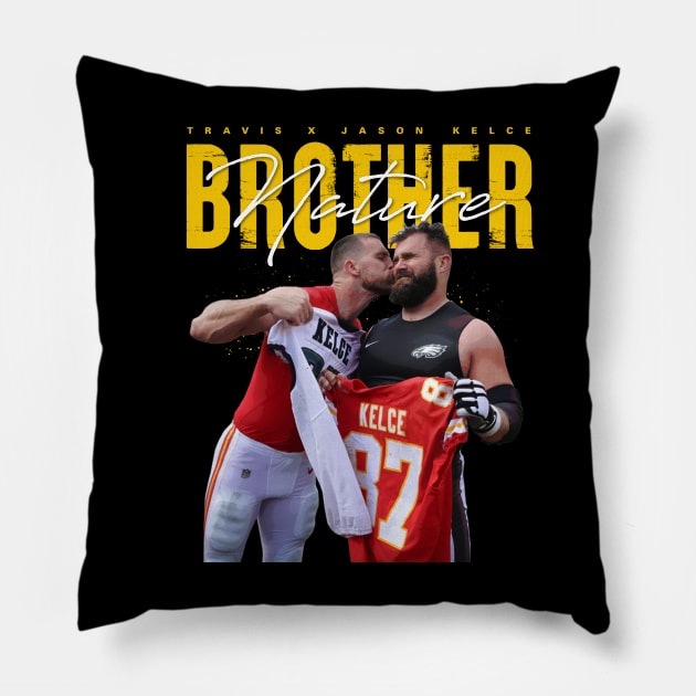 Travis Kelce x Jason Kelce Pillow by Juantamad