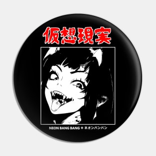 Anime Dark Goth Horror Manga Demon Girl Lewd Japanese Streetwear Aesthetic Pin