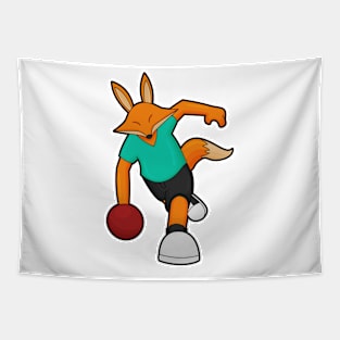 Fox at Bowling with Bowling ball Tapestry