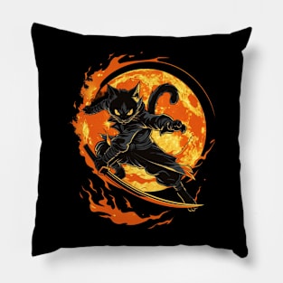 Cat Ninja Saga Stealthy Assassin Pillow