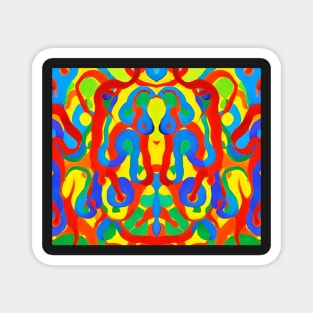 Multicolored Aesthetic - Abstract Symmetrical Watercolor Pattern Magnet