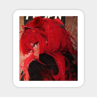 Red hair anime girl Magnet