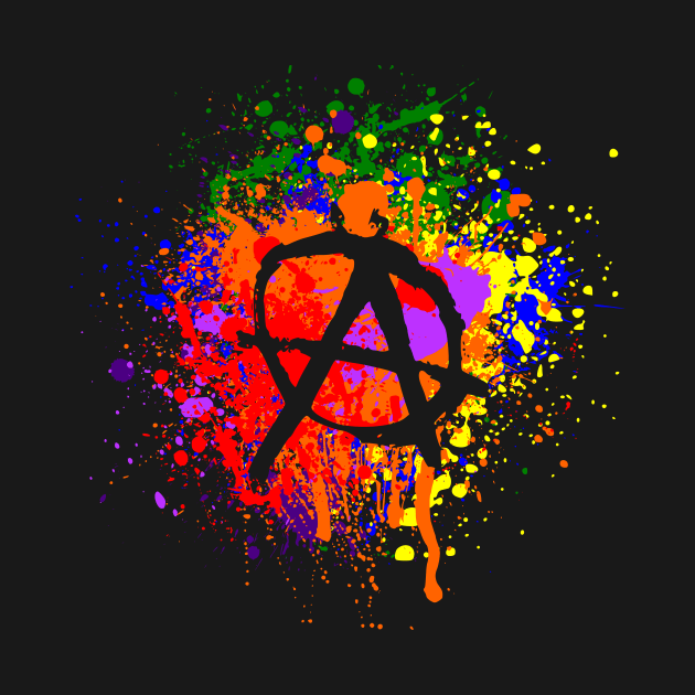 Paint Splatter Anarchy Symbol by GrimDork