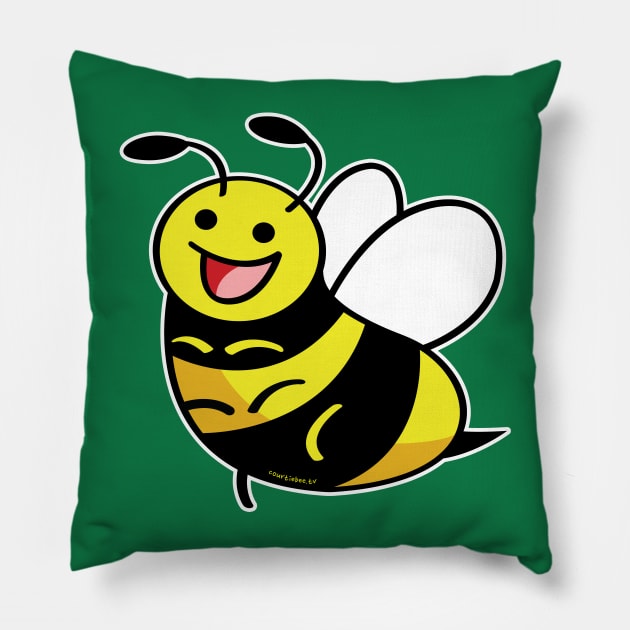 Classic courtieBee (with border) Pillow by Swarm Store