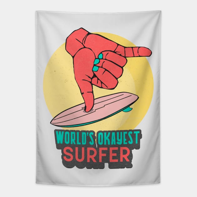 World's okayest surfer Tapestry by SashaShuba