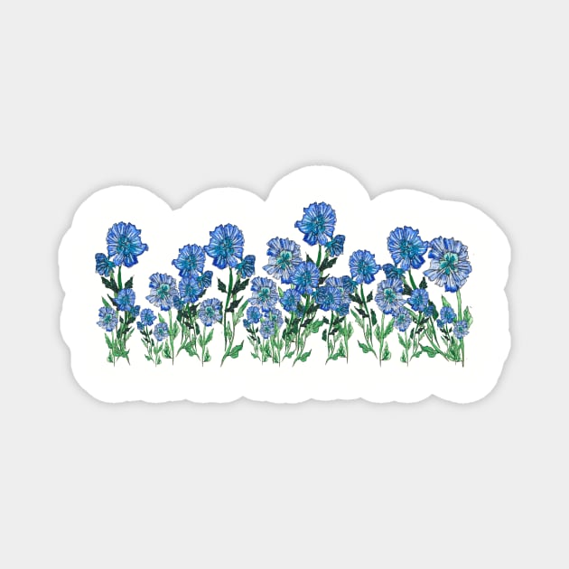 Corn Flowers Sketch 1 Magnet by nastiaart