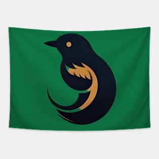 Stylized Bird Emblem Tapestry