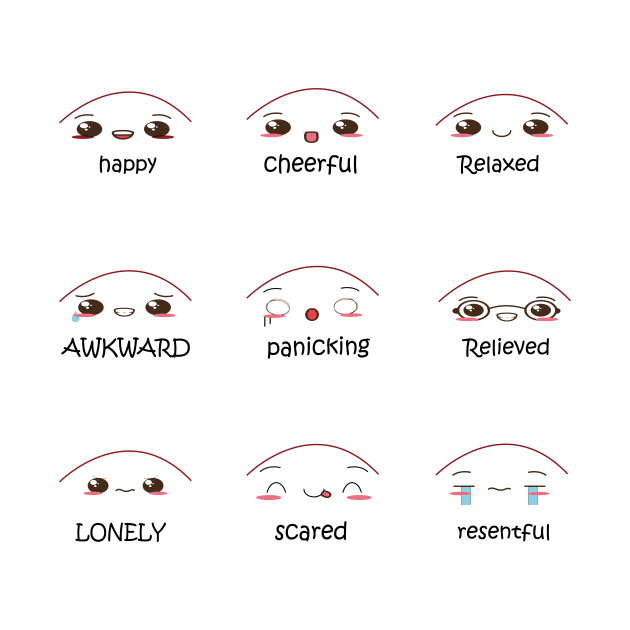 Difference facial expressions by tiskatine