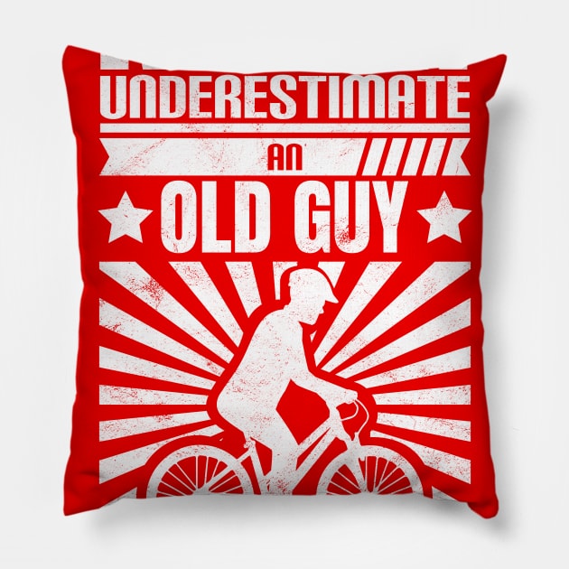 Bycicle Cyclist Grandpa Pillow by avshirtnation