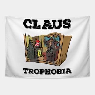 Claustrophobia Santa Claus Pun Funny Christmas Horror Gift Tapestry