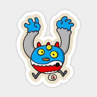 funny blue monster Magnet