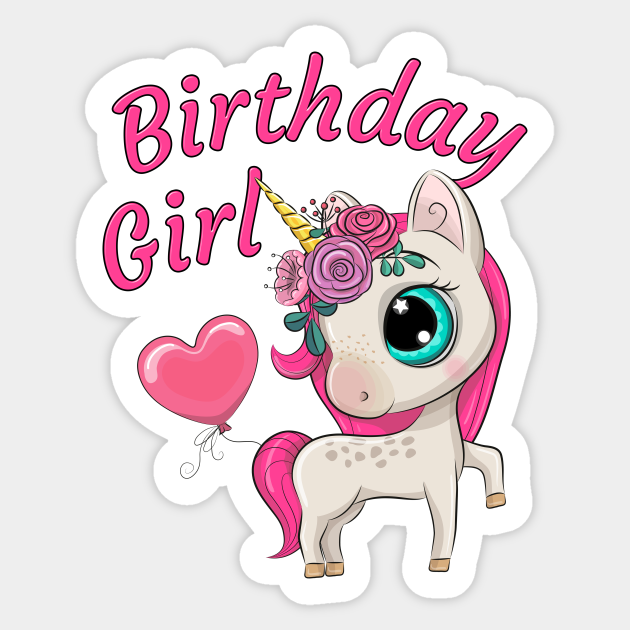 Kids & Women's Birthday Party Girl Anime Cartoon Unicorn - Girl Birthday Unicorn - Sticker | TeePublic Kids & Women's Birthday Party Girl Anime Cartoon Unicorn - Girl Birthday Unicorn - Sticker | TeePublic