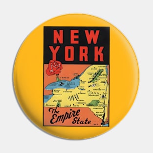 New York - The Empire State Window / Luggage Decal - 1950s Pin