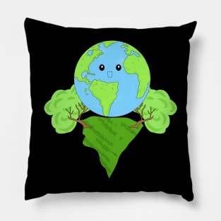 Mother Earth on land in nature, Eco-friendly concept. Pillow