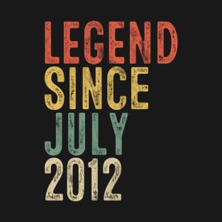 Fun Legend Since July 2012 8th Birthday Gift 8 Year Old T-Shirt