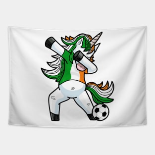 Dabbing Soccer Unicorn Ireland Irish Football Tapestry