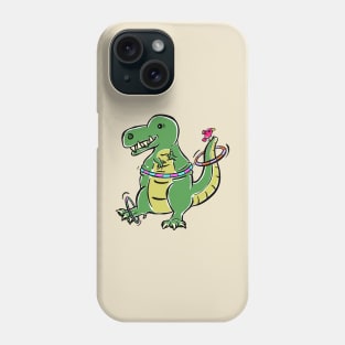 hula hoop Tyrannosaurus Dinosaur Dino Cartoon Cute Character Phone Case