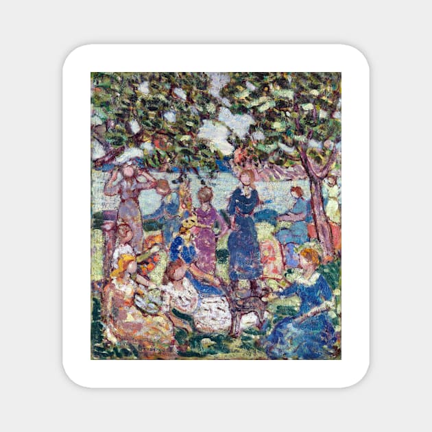 Maurice Brazil Prendergast Picnic by the Inlet Magnet by pdpress