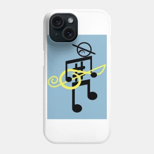 Noteman sheet music man (yellow treble key) Phone Case